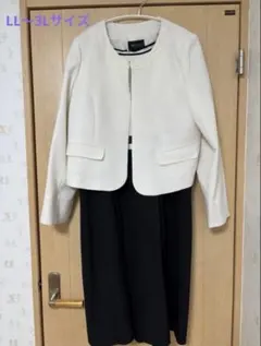 大きいサイズ⭐︎フォーマルワンピース⭐︎ホワイト、ブラックジャケットの3セット