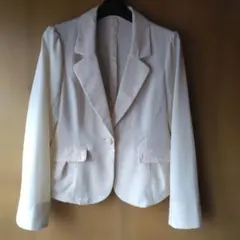 アベイルSheIIna　ホワイトベージュ テーラードジャケット レース装飾付き