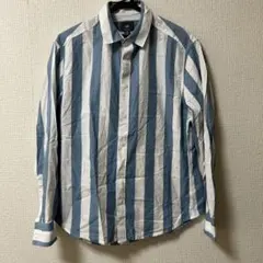 H&M ストライプ柄 長袖シャツ ブルー Sのサムネイル