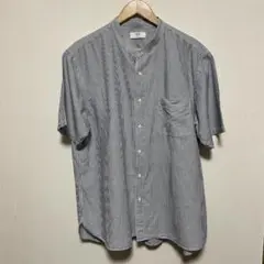 ユニクロ　リネンコットンストライプスタンドカラーシャツ　XLサイズ　436516