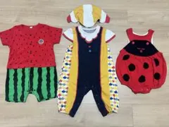 カラフル ロンパース スイカ てんとう虫 男の子 80cm まとめ売り 夏服