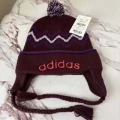 レア　adidas ニット帽 ビーニー 耳当て　ポンポン　希少