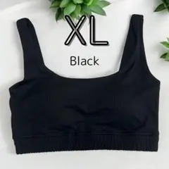 ヨガブラ　ヨガトップス　ピラティス　スポーツブラ　ヨガウェア　カップ付　黒　XL
