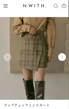ラップチェックミニスカート　nwith