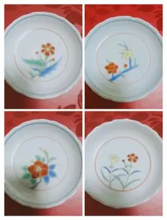 有田焼 花柄の小皿 4枚セット