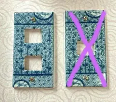 有田焼『青花柄スイッチカバー (2穴タイプ)』弥左エ門窯