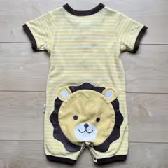【COMME CA ISM】50〜70cm ロンパース ライオン柄　イエロー