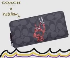 再入荷　COACHコーチシグネチャーキースヘリング長財布