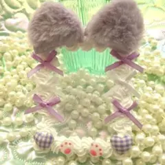ホイップデコ 硬質カードケース 羽 ねこ耳 紫 パープル
