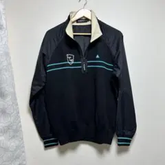 ルコックゴルフ　ハーフジップ ハイブリッド ニット ウェア ブラック L L