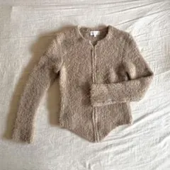 agnes b. PARIS ジップアップニットカーディガン ベージュ　Sサイズのサムネイル