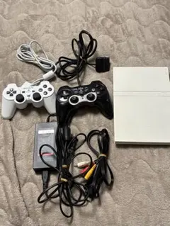 ［ジャンク品］プレイステーション2 本体 ホワイト コントローラー2台付き