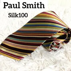 極美品 Paul Smith ポールスミス ネクタイ マルチカラーストライプ
