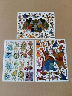 ディズニーキャラクター ホログラムシール 3枚セット レトロ
