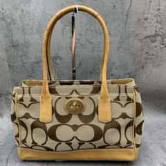 廃盤品 COACH ハンドバッグ ターンロック シグネチャー 11620 - メルカリ
