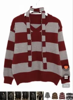 マフラーsetボーダーニット　nugu dholic zara h&m ヌグ