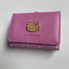 Hello Kitty 三つ折り財布 ピンク レオパード柄
