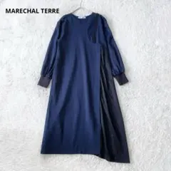 トゥデイフル　タックドレスシャツ　バンドカラー　ドット柄　胸元配色　チュニック丈 トゥデイフル タックドレスシャツ バンドカラー ドット柄 胸元配色