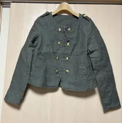 ミリタニー風　ショート丈ジッブジャケット