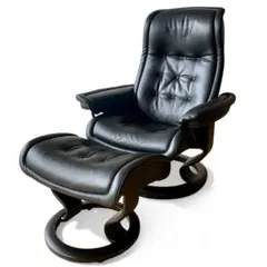 エコーネス ロイヤル リクライニングチェア レザー 革 黒 ブラック ソファ