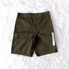 新品未使用ジーユーGU コットン100%ショートパンツ Mオリーブグリーン