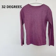 32 DEGREES パープル クルーネック長袖Tシャツ トップス