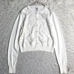 良品✨Sov. カーディガン ダル糸刺繍天竺ニットカーディガン 17SS 白 Sのサムネイル