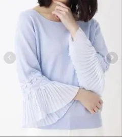 ITS'DEMO(イッツデモ) 袖プリーツシフォンニットのサムネイル
