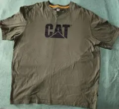 US古着 CAT キャタピラー Tシャツ オリーブ XL 企業