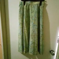 レナウン　Addenda ペイズリー柄 フレアロングスカート