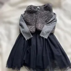 plume blanche グレー フリースベスト 120