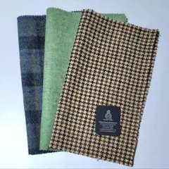 ハリスツイード ウールハギレ 30✕40 3枚