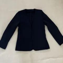 ノーカラージャケット ネイビー