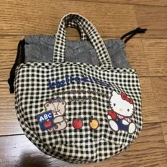 レトロ　ハローキティ チェックミニ手さげのサムネイル