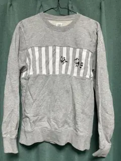 graniph グレー ストライプ トレーナー