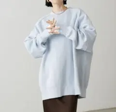 【LARUTA】切替デザインBIGスウェット　サックスブルー