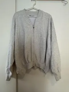 ZARA グレー ジップアップジャケット