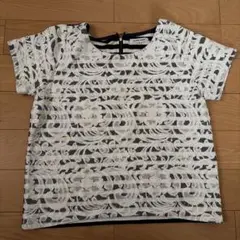 グローバルワーク 花柄レース ボーダーTシャツ レディース Mのサムネイル