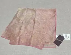 Borsalino シルクペイズリー柄スカーフ　ピンク