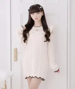 bobon21ハートくり抜きスリムLOOK ニットワンピース ピンク - メルカリ