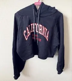 ショート丈パーカー M 紺