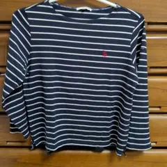 しまむら　U.S. POLO ASSN. ストライプ長袖Tシャツ 4L　ネイビー