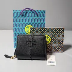 トリーバーチ　マックグロー　二つ折り財布　ブラック　未使用品コンパクトウォレット