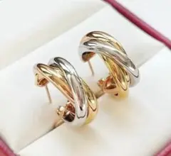 【新品未使用】3連ピアス⌇フープピアス⌇ゴールド・シルバー・ピンクゴールド⌇