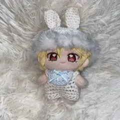 ハンドメイド ぬい服 セット 白×水色 うさぎ 10cm 12cm 14cm