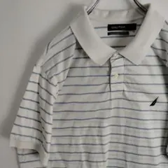 追*ド様 ノーティカ 刺繍ロゴ ワンポイント 半袖 ポロシャツ ボーダー