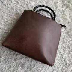 GUCCI バンブー ハンドバッグ ブラウン　レザーのサムネイル