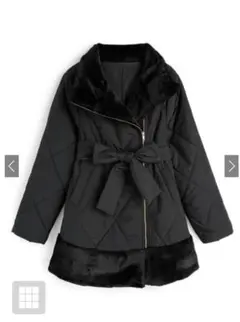 ゆきまる。様専用 GRL リボンベルト付きファー切替コート 新品