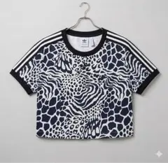 【極美品/Y2K】アディダス オリジナルス アニマル総柄 クロップドTシャツ L