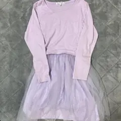 GLOBAL WORK 薄紫 長袖ワンピース XXL